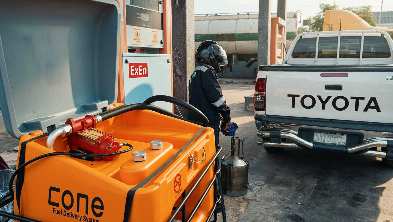 Cone Fuel delivery unit — metering and dispensing hardware